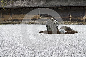 RyÅan-ji temple rock garden detail