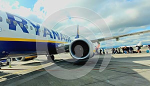Ryanair plane on the runway