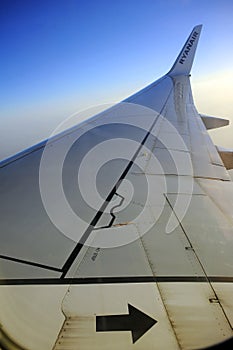 Ryanair passenger jet wing winglet