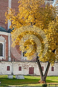 Ryazan Kremlin on autumn - ansamble of ortodox church