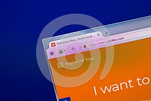 Ryazan, Russia - April 29, 2018: Homepage of Addthis website on the display of PC, url - Addthis.com