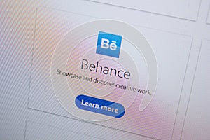 Ryazan, Russia - July 11, 2018: Adobe Behance, software logo on the official website of Adobe.