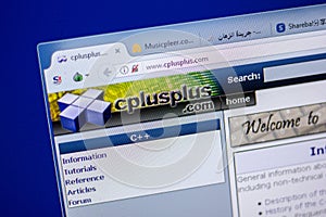 Ryazan, Russia - June 05, 2018: Homepage of Cplusplus website on the display of PC, url - Cplusplus.com.