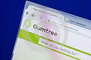 Ryazan, Russia - June 16, 2018: Homepage of Gumtree website on the display of PC, url - Gumtree.co.za.