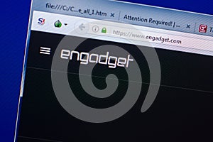 Ryazan, Russia - May 08, 2018: Engadget website on the display of PC, url - Engadget.com.