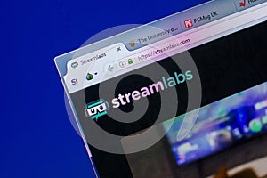 Ryazan, Russia - May 20, 2018: Homepage of StreamLabs website on the display of PC, url - StreamLabs.com.