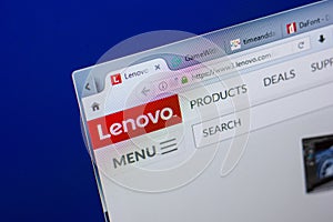 Ryazan, Russia - May 13, 2018: Lenovo website on the display of PC, url - Lenovo.com.