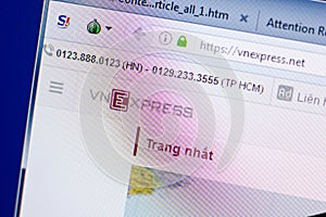 Ryazan, Russia - May 08, 2018: VnExpress website on the display of PC, url - VnExpress.net.