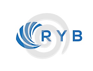 RYB letter logo design on white background. RYB creative circle letter logo concept. RYB letter design