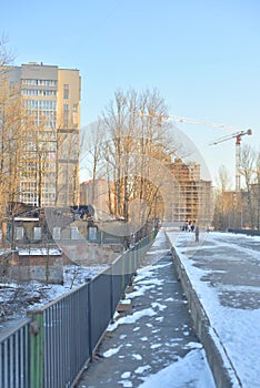 Rybatsky bridge over the Slavyanka river