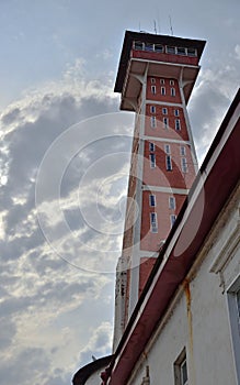 Rybinsk tower - fire tower, built in 1912, height of 48 meters, Rybinsk, Yaroslavl region, Russia