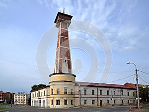 Rybinsk tower - fire tower, built in 1912, height of 48 meters, Rybinsk, Yaroslavl region, Russia