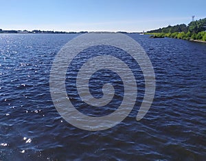 Rybinsk water Reservoir. Perebory, Rybinsk, Yaroslavl region. Russia