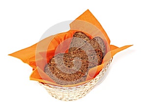 Rye bread in basket