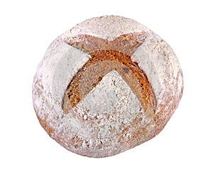 Rye bread crusted with flour