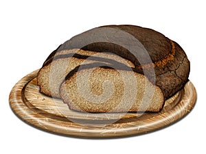 Rye bread on desk