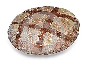 Rye bread isolated over white.