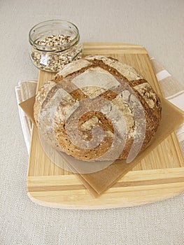 Rye bread with rye croats and seeds