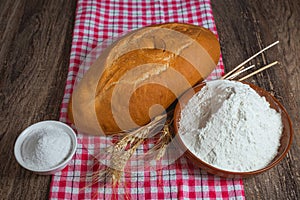 Rye bread, salt and flour