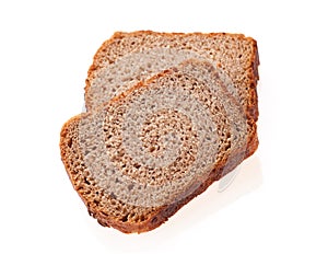 Rye Bread Slice isolated on white background
