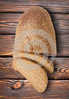 Rye bread on a table