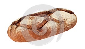 Rye bread on a white background