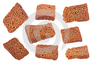 Rye crackers stick set on white