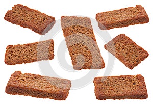 Rye crackers stick set on white