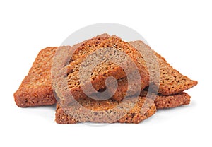 Rye crackers stick on white