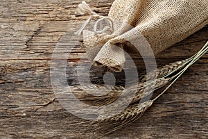 Rye with a linen bag