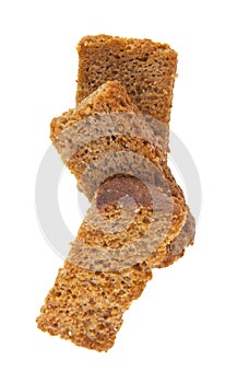 Rye salted crackers isolated on white