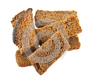 Rye salted crackers isolated on white