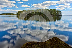 Rymmen lake island on HÃ¶gakull natural reserve, Sweden