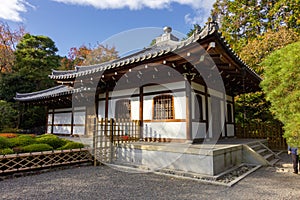 Ryoan-ji temple and surrounding gardens in Kyoto Japan