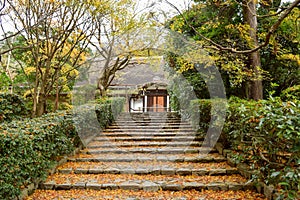 Ryoanji Temple, a Zen temple located in northwest Kyoto in Autumn, Japan