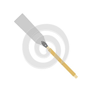 ryoba japanese hand saw. Vector Hacksaw Isolated Illustration. Handsaw Carpenter Tool, Wood Cutting Equipment