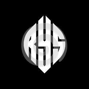 RYS circle letter logo design with circle and ellipse shape. RYS ellipse letters with typographic style. The three initials form a