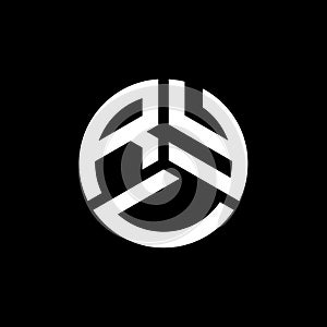 RYU letter logo design on black background. RYU creative initials letter logo concept. RYU letter design