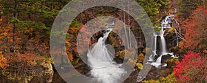 Ryuzu Falls near Nikko, Japan in autumn