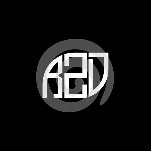 RZD letter logo design on black background. RZD creative initials letter logo concept. RZD letter design