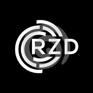 RZD letter logo design. RZD monogram initials letter logo concept. RZD letter design in black background