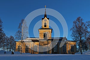 RÃ¥neÃ¥ church in winter sun