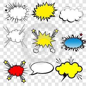 Collection multicolored comic sound Effects.