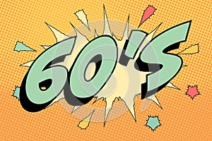 60`s Abstract cartoon frame vector background. vintage comic photo