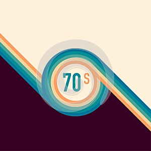 70s, 1970 abstract vector stock retro lines background. Vector illustration photo