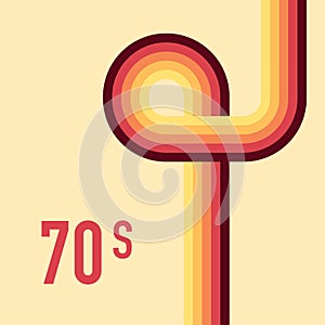 70s, 1970 abstract vector stock retro lines background. Vector illustration.