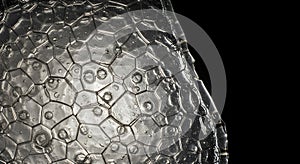 Intricate Cellular Bubble Texture Abstracted on Black Background
