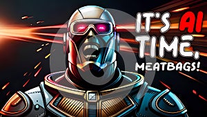 It\'s AI time, meatbags! - Laughing creepy robot
