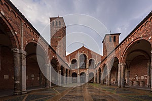 S.Ambrogio church at rainy day