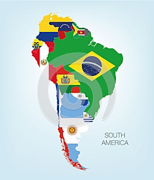 the s. american map divided by countries